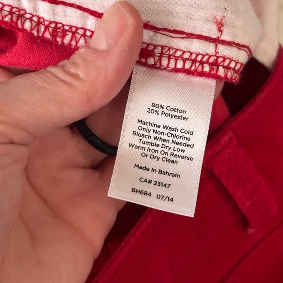 Talbots Pants 2T Red Velvet Heritage Cherry Academia Career Office Twee Nautical - Picture 9 of 9